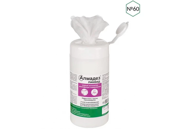 Салфетки «Алмадез-Ликвид» влажные 13.5 х 18.0 см, № 60