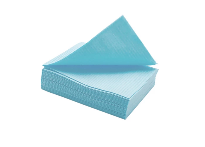 Нагрудник стом. ( салфетка ламинированная 33*45) голубая № 500