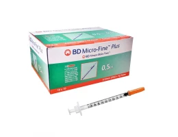 Шприц инсулиновый BD Мicro-Fine Plus U100 0.5 мл с иглой 0.33 х 12.7 мм (29G), № 100