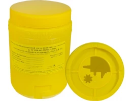 Емкость-контейнер для сбора игл класса Б, емкость 1,0 л. ( с иглосъемником)