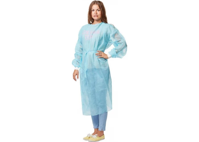 Халат нестерильный SAF&TY хирургический, на завязке, рукава на манжетах, 140 см, пл. 25 г/м2, № 10