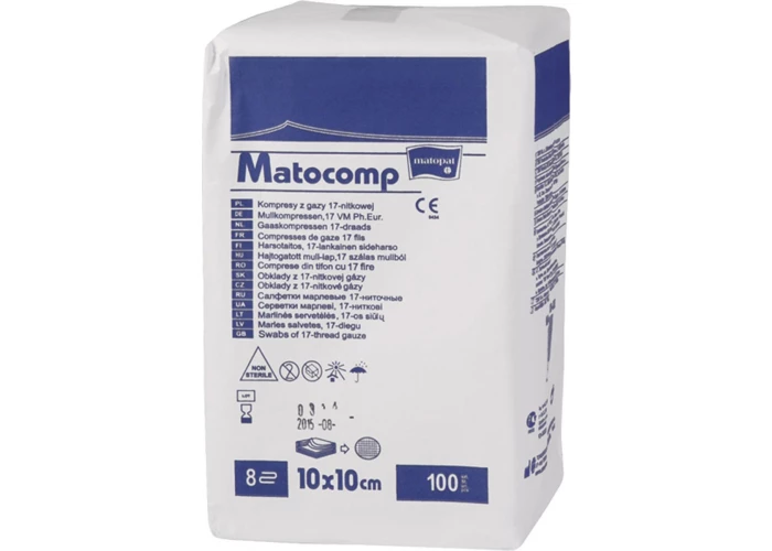 Марлевые салфетки нестерильные, 12 сложений 10 х 10 см, № 100