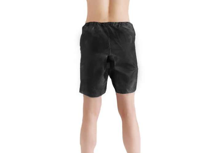 Шорты н/ст для процедур (с разрезом) черные 42-58 пл. 40 г/м2 №10