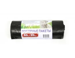 Пакет для мусора 60л №20 черный Альпак