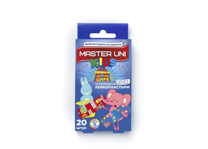 Лейкопластырь бактерицидный Master Uni Kids 5,6*1,9см 20 детский, Велик