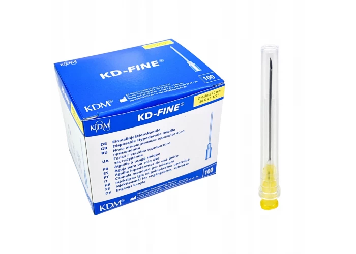Игла инъекционная 20G, 0.9х40 мм, 100 шт,KD-Fine
