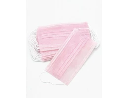 Маска медицинская 3-х слойная на резинке, розовая, № 50