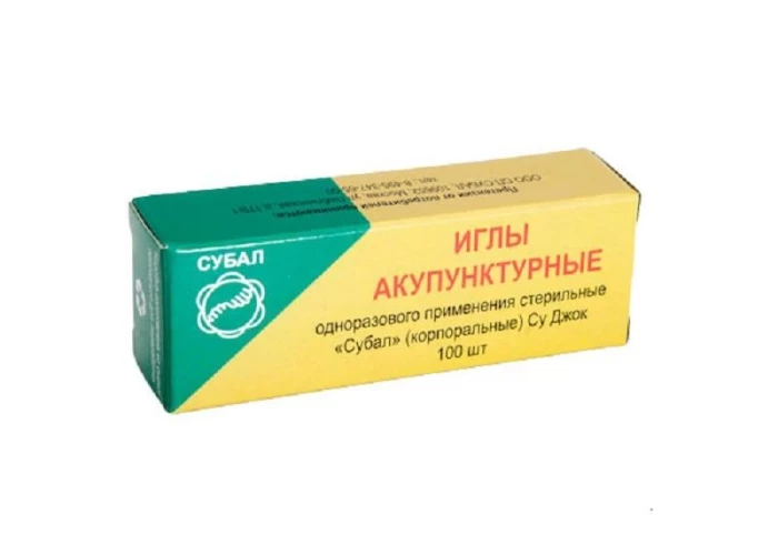 Иглы корпоральные 0,2х8мм (иглы Су Джок) с ручкой из нержавеющей стали Субал
