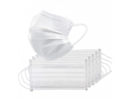 Маска медицинская 3-х слойная на резинке, белая, № 50