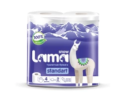 Бумага туалетная Snow Lama 2-х слойная, 4 рулона