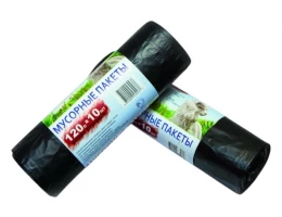 Пакеты для мусора чёрные, сверхпрочные 120 л. Альпак. 70 х 110 см, № 10