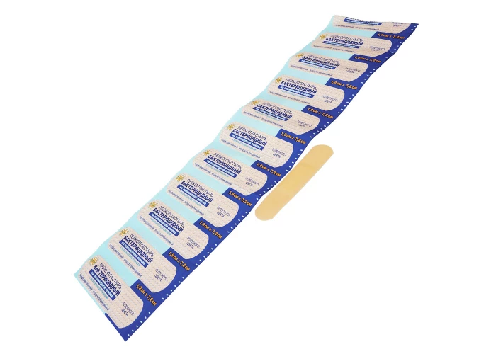 Лейкопластырь бактерицидный 7,2см*1,9см Leiko plaster полимер. осн. телесный , Китай