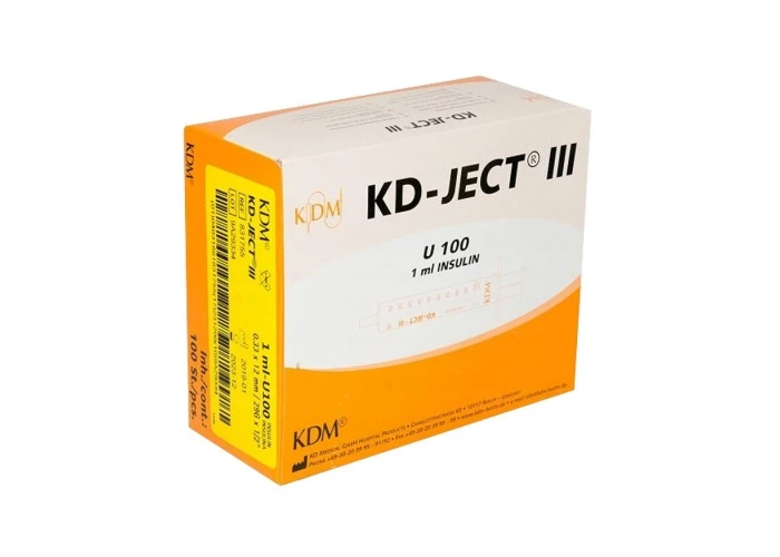 Шприц инъекц. 3-х комп. однор. KD-JECT u-100 1мл 0,33*12,7мм 100 инсулиновый, Германия