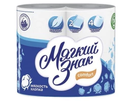 Бумага туалетная Мягкий Знак 2 сл. 4 шт.уп.