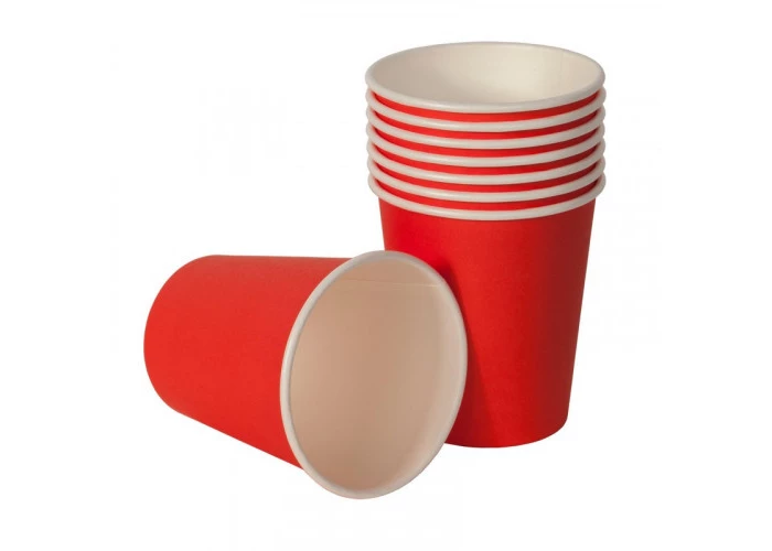 Стаканы бум.однораз. 250 мл красный цвет 50 шт.уп.