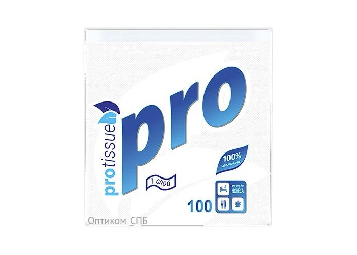 Салфетки столовые PROtissue 24 х 24 см, 1 слой, 100 шт