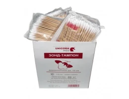 Палочка тампон нестерильная S, Дерево-хлопок 15 см, № 100