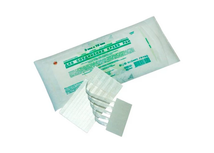 Пластырь LEIKO 3мм*75мм 250 для соединения краев ран (блистер 5шт) , Китай